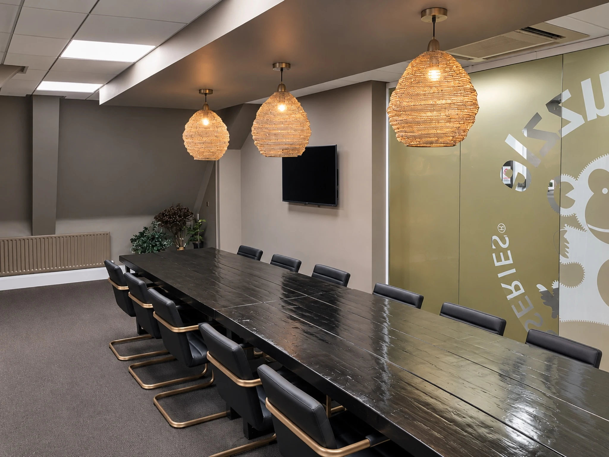 The boardroom from the opposite end of the meeting table.